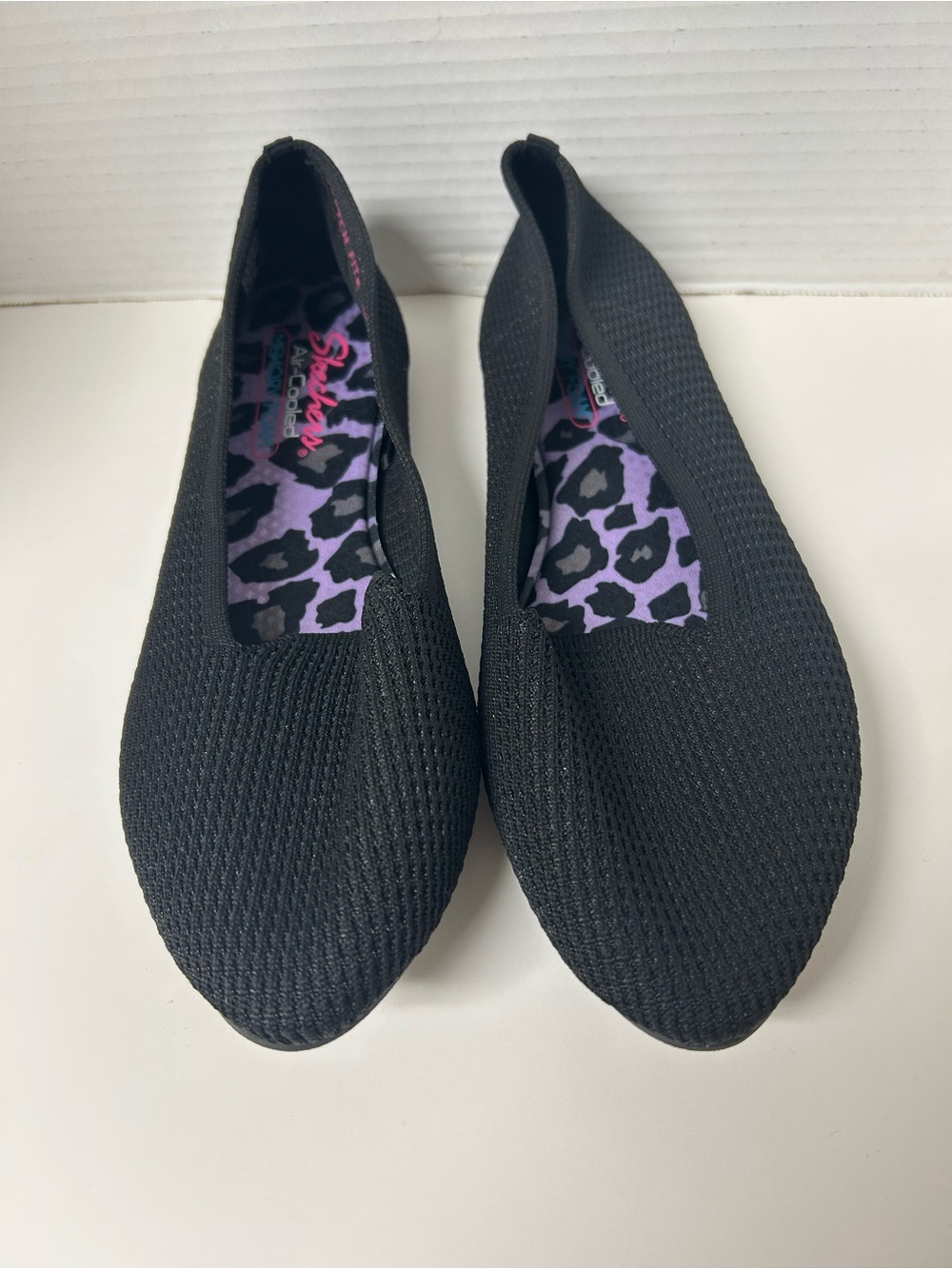Skechers Cleo Black Knit Ballet Flats Size 11 (Fits Like 10) EUC